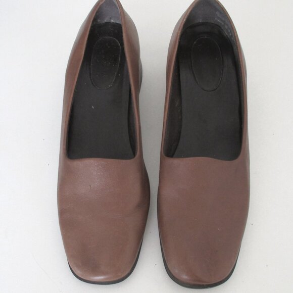 Easy Spirit Womens Brown Leather Loafer w/1" Rubber Block Heel - Size 7.5M - Picture 5 of 8